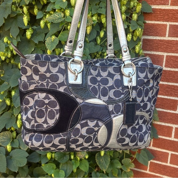 Coach Handbags - COACH SIGNATURE INDIGO TOTE BAG #17182